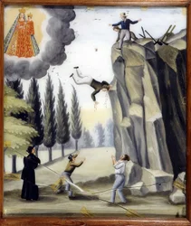 Fall of a rock - ex-voto of Notre Dame de Laghet