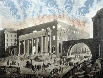 Fire of the Odeon in Paris in 1820