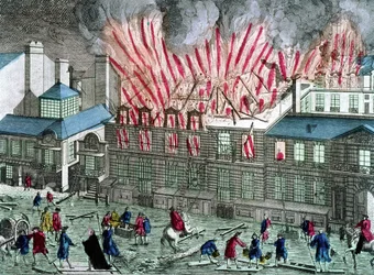 First fire of the Opera du Palais Royal on April 6