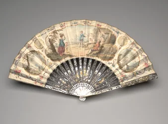 Folding fan with a pastoral scene, c.1770s