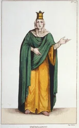 Frédegonde, Queen of Neustria (545-597) (engraving of 1830)