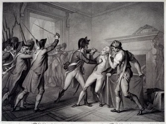 French Revolution: Arrest of Robespierre on 27 July 1794. Engraving of the 18th Century