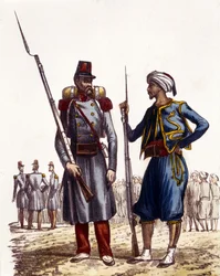 French Military Uniform: Foreign Legion and Indigenous Riders Sent to Algeria