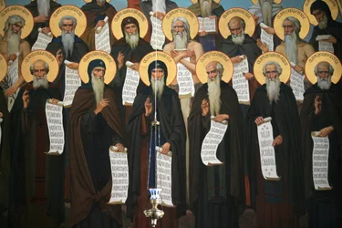 Fresco in the Church of the Koutloumousiou Monastery, Mount Athos, Greece, 2006