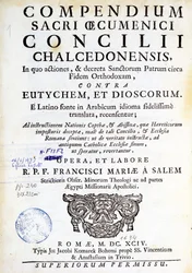 Frontispiece of Compendium sacri oecumenici concilii chalcedonensis