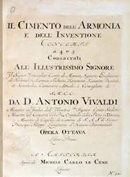 Frontispiece of Musical Score of Violin in Concerto V in Il cimento dell