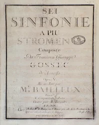Frontispiece of the Score for Sei Sinfonie a Piu Strumenti Op. 5 (First Symphony)