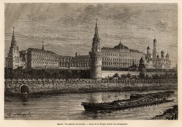 General view of the Kremlin, the geographic center of Moscow and the political center of Russia, the neighborhood built in the 14th century has always been expanded and restored throughout the country