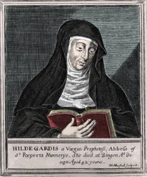 Hildegard of Bingen - Representation of Saint Hildegard (1098-1179) by Bingen (engraving)