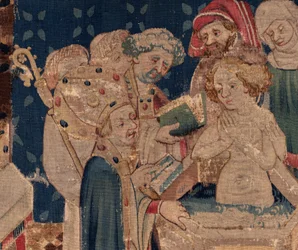 History of Saint Piat and Saint Eleutherius, Scene 13: Baptism of Blanda (detail)