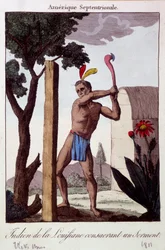 Indian of Louisiana taking an oath - engraving