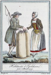 Inhabitants near Strasbourg - in Encyclopedia of Travels by Grasset Saint Sauveur, edition Paris