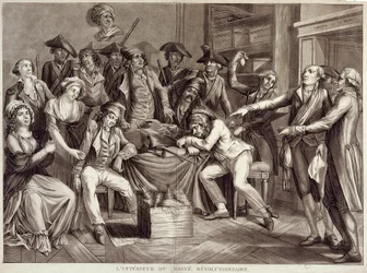 Interior of the Revolutionary Committee. Engraving of the 18th century. Paris, Musee Carnavalet