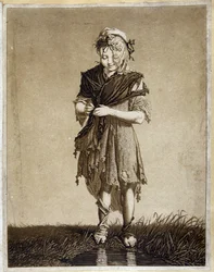 Irish girl - engraving