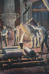 Iron foundry, foundry house, mould casting of the molten iron