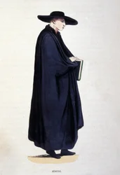 Jesuite. Engraving from an album on religious orders, Paris