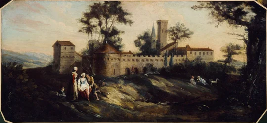 Landscape with fortified castle. Between 1701 and 1800