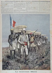 Lieutenant Mizon heads an exploration column in Central Africa - in Le Petit Journal of 09/07/1892