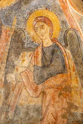 Madonna and Child Between the Archangels (detail of the Right Archangel)