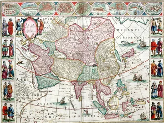Map of Asia from the Bleau Atlas