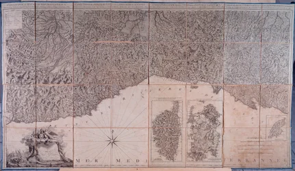 Map of the possessions of the republic of Genoa, including Corsica and Sardinia