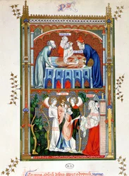 Martyrdom of Saint Denis, chromolithograph according to documents of the 15th century