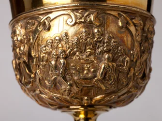 Metalsmithing. Chalice. Gift of canon A. Le Vaillant de la Bassarderie, dean of the cathedral chapter 1726 to 1758. 18th century. (detail)