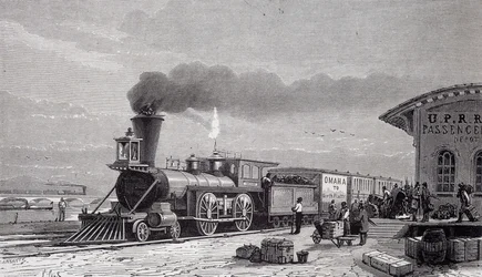 Omaha Station, starting point of the Pacific Railway - in 