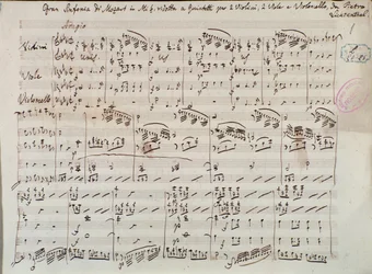 Page of the sheet music for Symphony Concertante for Violin and Viola in E flat, by Mozart, Lichtenthal version
