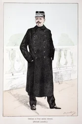 Peace officer, winter dress (Lepine period). Eau forte en couleurs, for illustration 