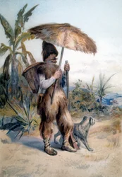 Performance of Robinson Crusoe, Character of the Novel of the Same Name by Daniel Defoe (1660 - 1731)