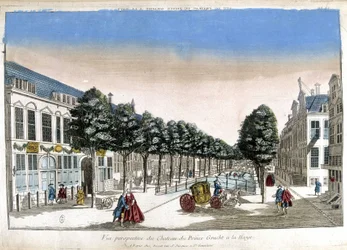 Perspective view of The Hague: the canals and the castle of Prince Gracht - Optical