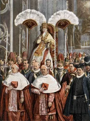 Pope Leo XIII in the Basilica of St. Peter in Rome