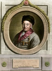 Portrait of Christian Frege (1715-1781) German mathematician and philosopher