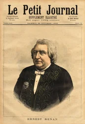 Portrait of Ernest Renan (1823-1892), writer, philologist, philosopher and historian. Popular author of 