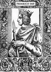 Portrait of Frederic II (1194-1250), German Emperor.