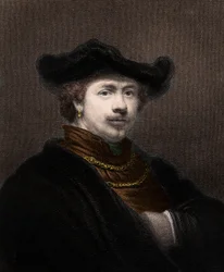 Portrait of Harmenszoon van Rijn Rembrandt (1606-1669), Dutch painter - engraving - 19th century