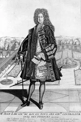 Portrait of John Law (1671-1729) on Foot, Scottish Financial who Caused Bankruptcy in 1720 (Event of Quincampoix Street)