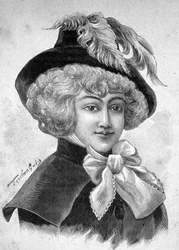 Portrait of Mademoiselle de Fontenay or Teresa (Theresa or Terezia) Cabarrus, known as Madame Tallien (Talien), Princess of Caraman Chimay (1773 - 1835) - in 