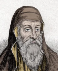 Portrait of Origen (Origen Adamantius), theologian of the Patristic Period (185-253). Engraving of the 19th century.
