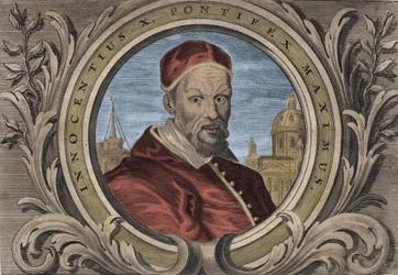 Portrait of Pope Innocent X (Innocenzo, Innocentius or Giovanni Battista Pamphili) (1644-1655) - engraving