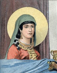 Portrait of Saint Clotilde, Queen of the Francs, wife of Clovis I
