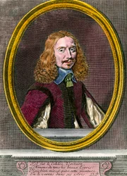 Portrait of Vincent Car, French writer (Engraving of the 18th century)
