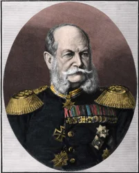 Portrait of William I (1797-1888), King of Prussia and Emperor of Germany. Engraving from the end of the 19th century.
