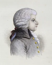 Portrait of Wolfgang Amadeus Mozart (1756-1791) young - engraving