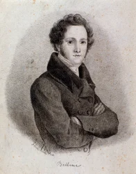 Portrait of Italian composer Vincenzo Bellini. Engraving. 19th century