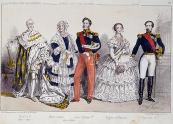 Portrait of the Bourbons: Charles X, Marie Amelie, Louis Philippe I, Eugenie de Guzman and Napoleon III