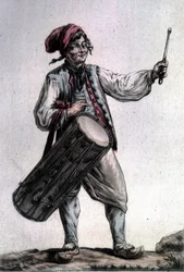 Portrait of the French tenor Antoine Trial (1736 - 1795) in the role of Père la Joie in “The Harvesters” by André Modeste Grétry (Paris 1787)