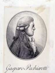 Portrait of the Italian castrato Gasparo Pacchierotti (Pacchiarotti) (1740 - 1821). 19th century engraving.