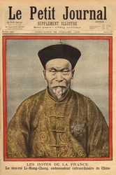 Portrait of the Vice King of Petchili, Li Hung Chung, Extraordinary Chinese Ambassador to France, on an official visit in 1896. Engraving in 